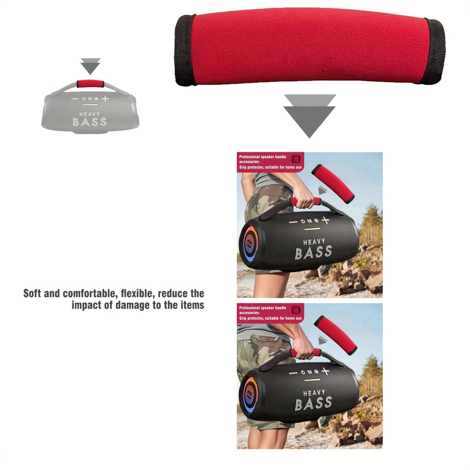 Speakers Handle Grip Wristband | Red Fabric, Durable & Comfortable, for Car Stereo Speakers Accessory | Durable Handle Grip